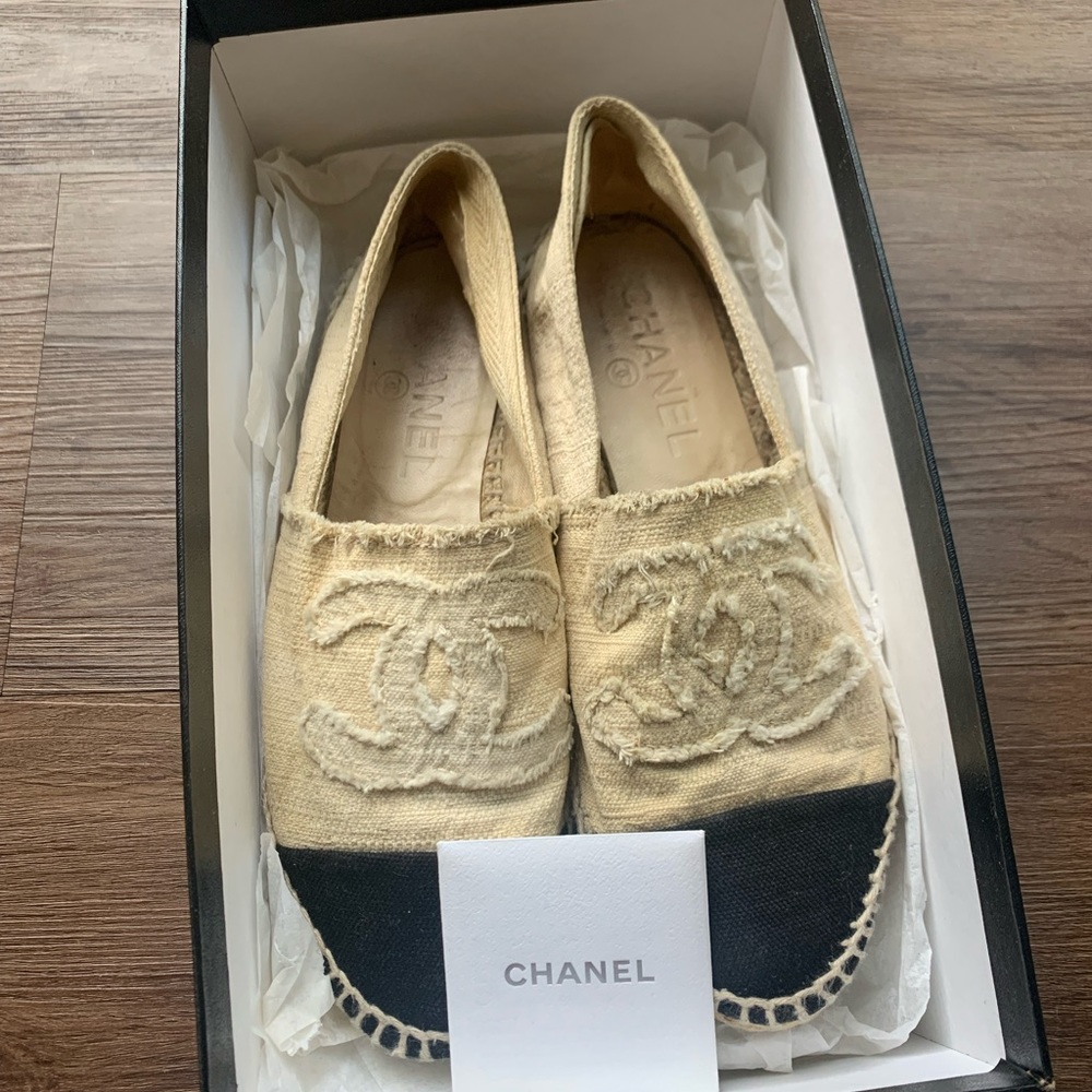 CHANEL canvas espadrilles